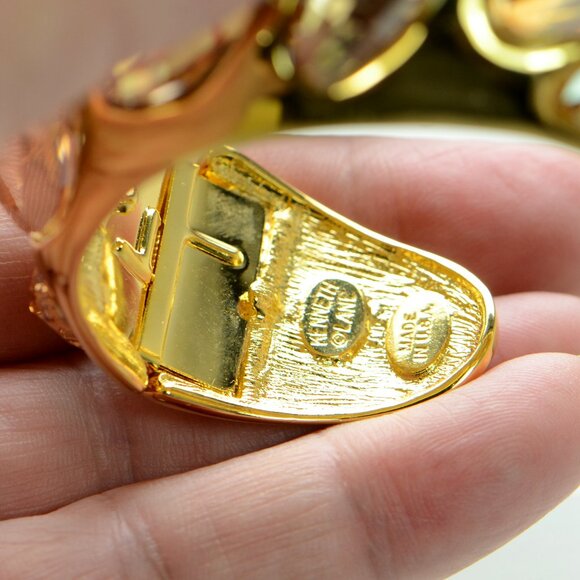 Kenneth Jay Lane Maltese Polished Gold Crystal Cuff Bracelet